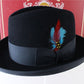 Biltmore President Navy Blue Felt Homburg W/ Blue Feather 6 5/8 53cm
