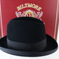 Biltmore Imperial Made in Canada Mens Black Felt Homburg W/ Feathers 6 5/8 53cm