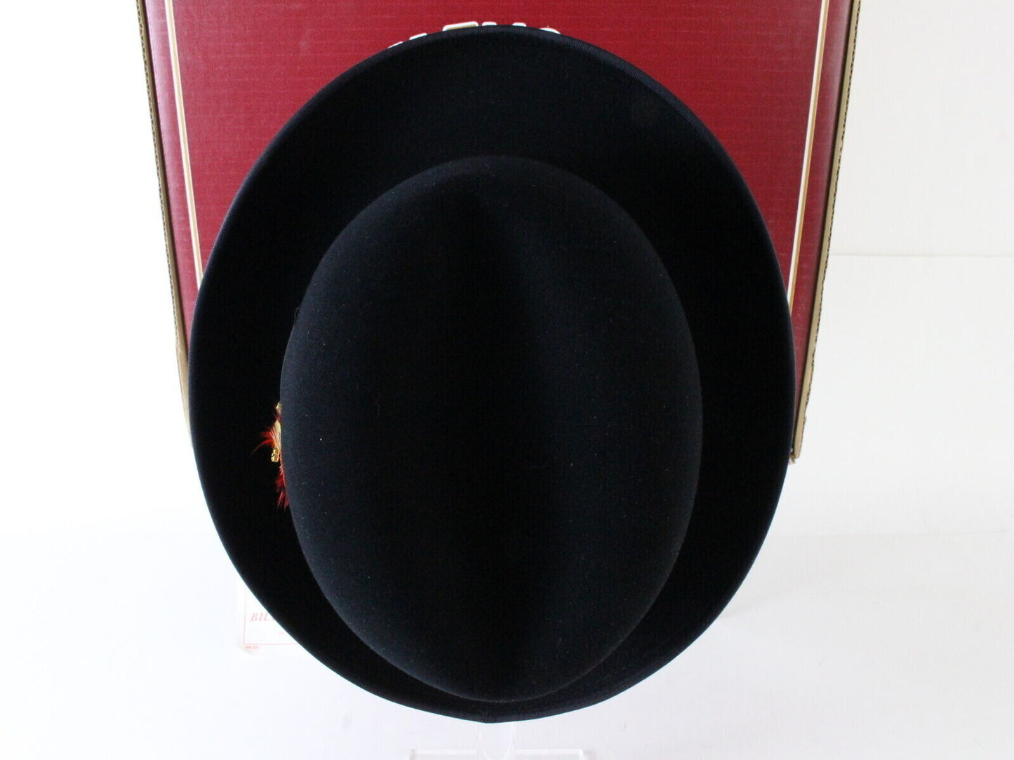 Biltmore Imperial Top Hatters Mens Black Felt Homburg W/ Feather 6 3/4 54cm