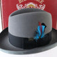 Biltmore President Mens Dove Gray Felt Homburg W/ Feathers 6 3/4 54cm
