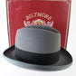Biltmore President Mens Dove Gray Felt Homburg W/ Feathers 6 3/4 54cm