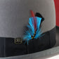 Biltmore President Mens Dove Gray Felt Homburg W/ Feathers 6 3/4 54cm