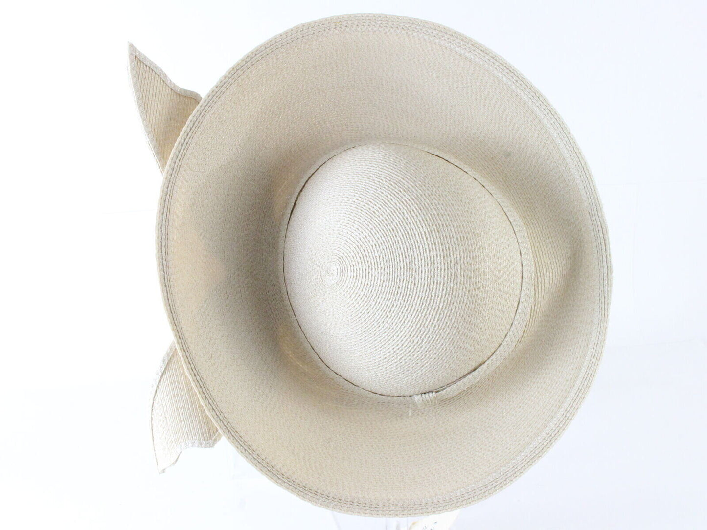 George Zamaul New York Ladies Off Designer White Hat W/ Rhinestones 7 56cm