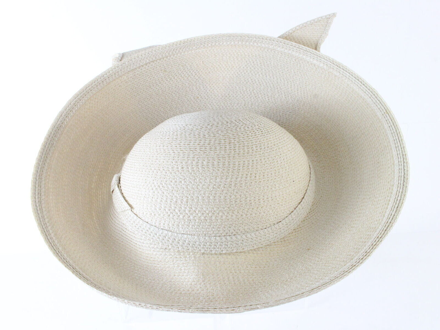 George Zamaul New York Ladies Off Designer White Hat W/ Rhinestones 7 56cm