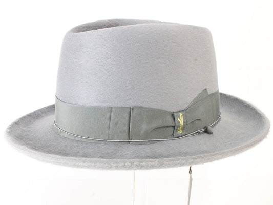 Borsalino Alessandria Top Hatters Mens Gray Felt Fedora MULTIPLE SIZES (SHOWN AS EU/UK SIZES)