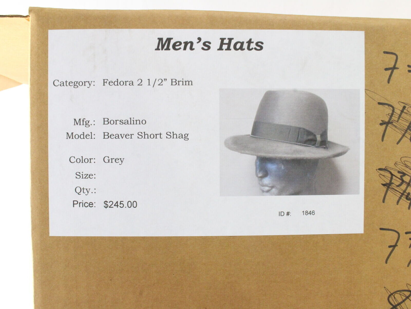 Borsalino Alessandria Top Hatters Mens Gray Felt Fedora MULTIPLE SIZES (SHOWN AS EU/UK SIZES)