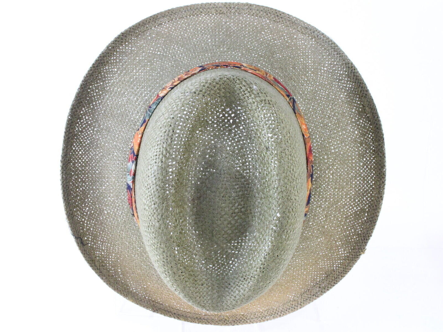 Biltmore Mens Moss Green Straw Western Hat W/ Fall Leaves Band L/XL