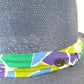 Biltmore Mens Como Blue Straw Hat W/ Purple And Green Band S/M