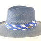 Biltmore Mens Como Blue Straw Western Hat W/ Blue And White Band S/M