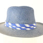 Biltmore Mens Como Blue Straw Western Hat W/ Blue And White Band S/M