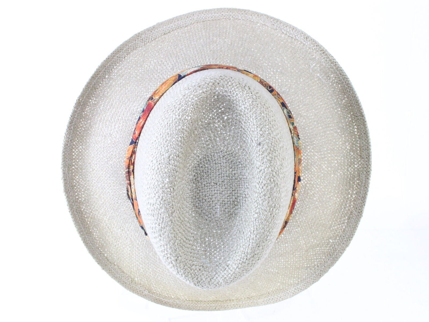 Biltmore Mens Stone Tan Straw Western Hat W/ Fall Leaves Band S/M