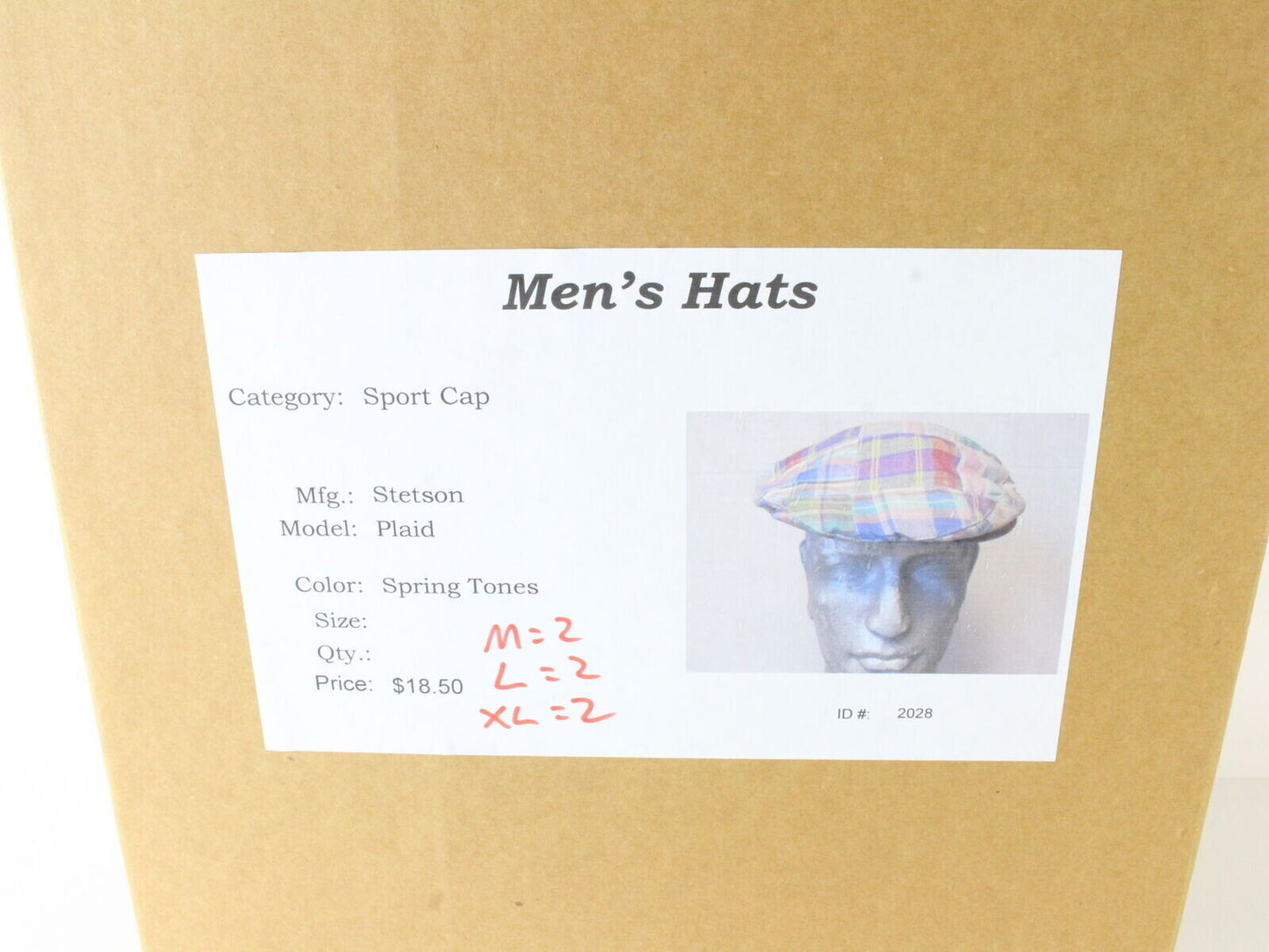 Stetson Mens Blue And Pink Plaid Sport Cap MULTIPLE SIZES