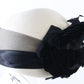 Joe Bill Miller Ladies White And Black Wool Felt Hat W/ Flowers 7 1/8 57cm