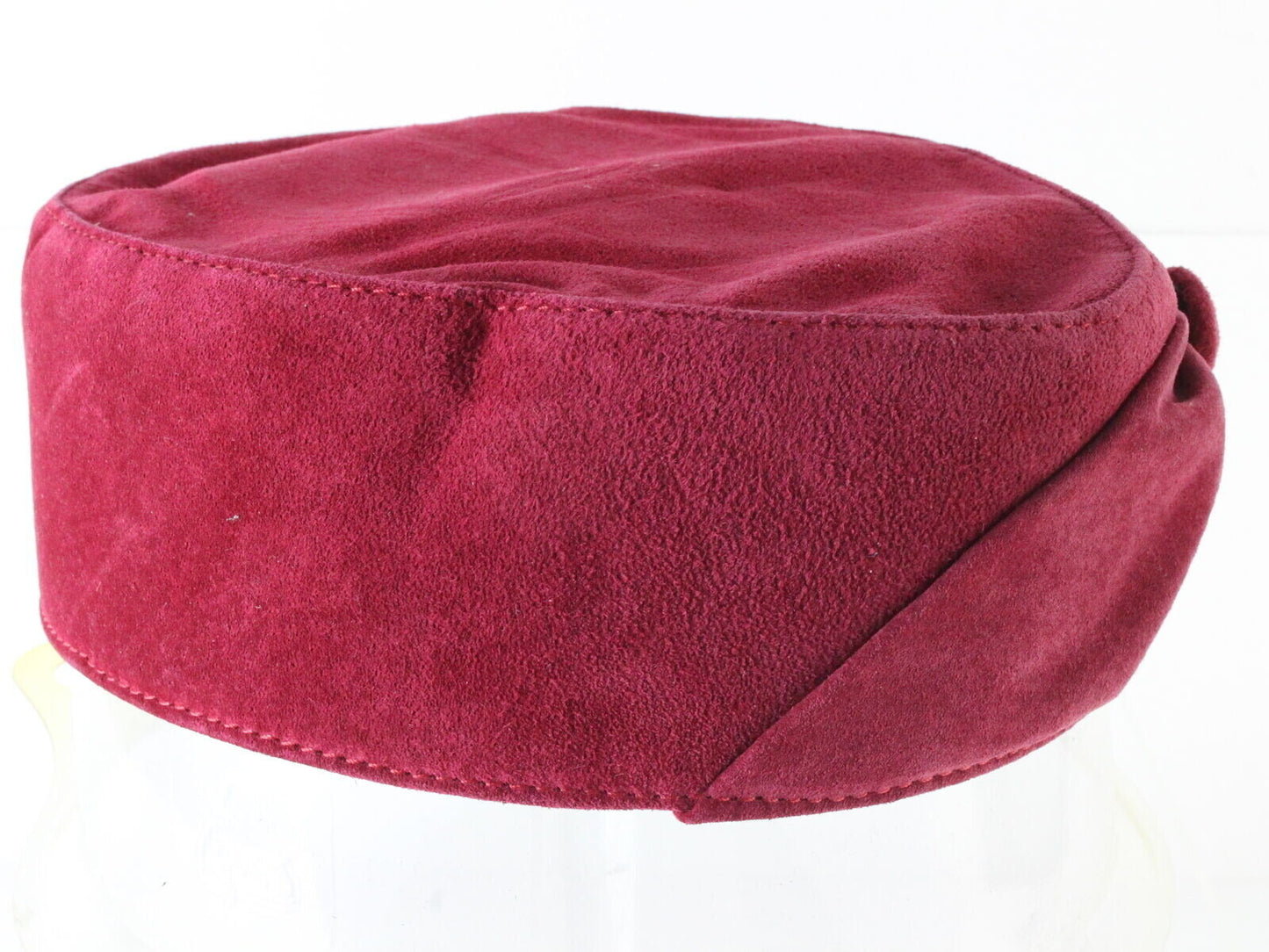 The Look Ladies Pink Genuine Leather Suede Pillbox Cap MULTIPLE SIZES