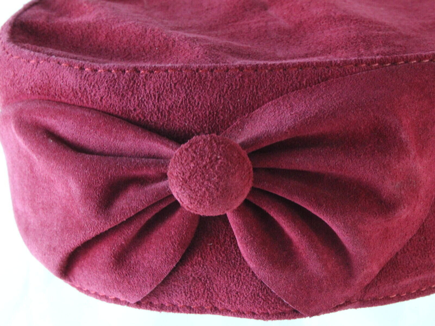 The Look Ladies Pink Genuine Leather Suede Pillbox Cap MULTIPLE SIZES