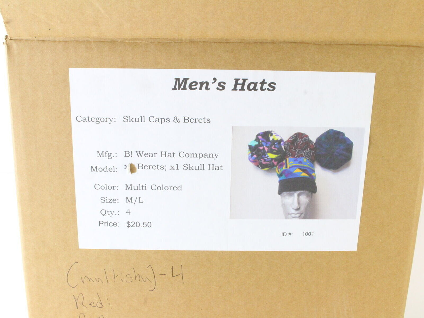 B WEAR Cap Co Mens Black Blue And Yellow Skull Cap