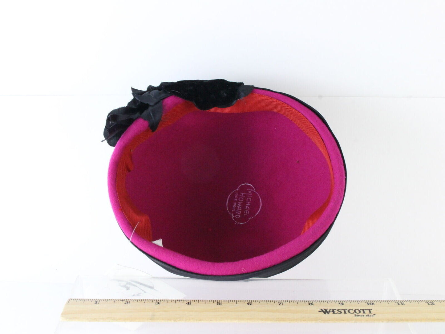 Joe Bill Miller Ladies Fuchsia And Black Ladies Wool Felt Hat 7 3/8 59cm