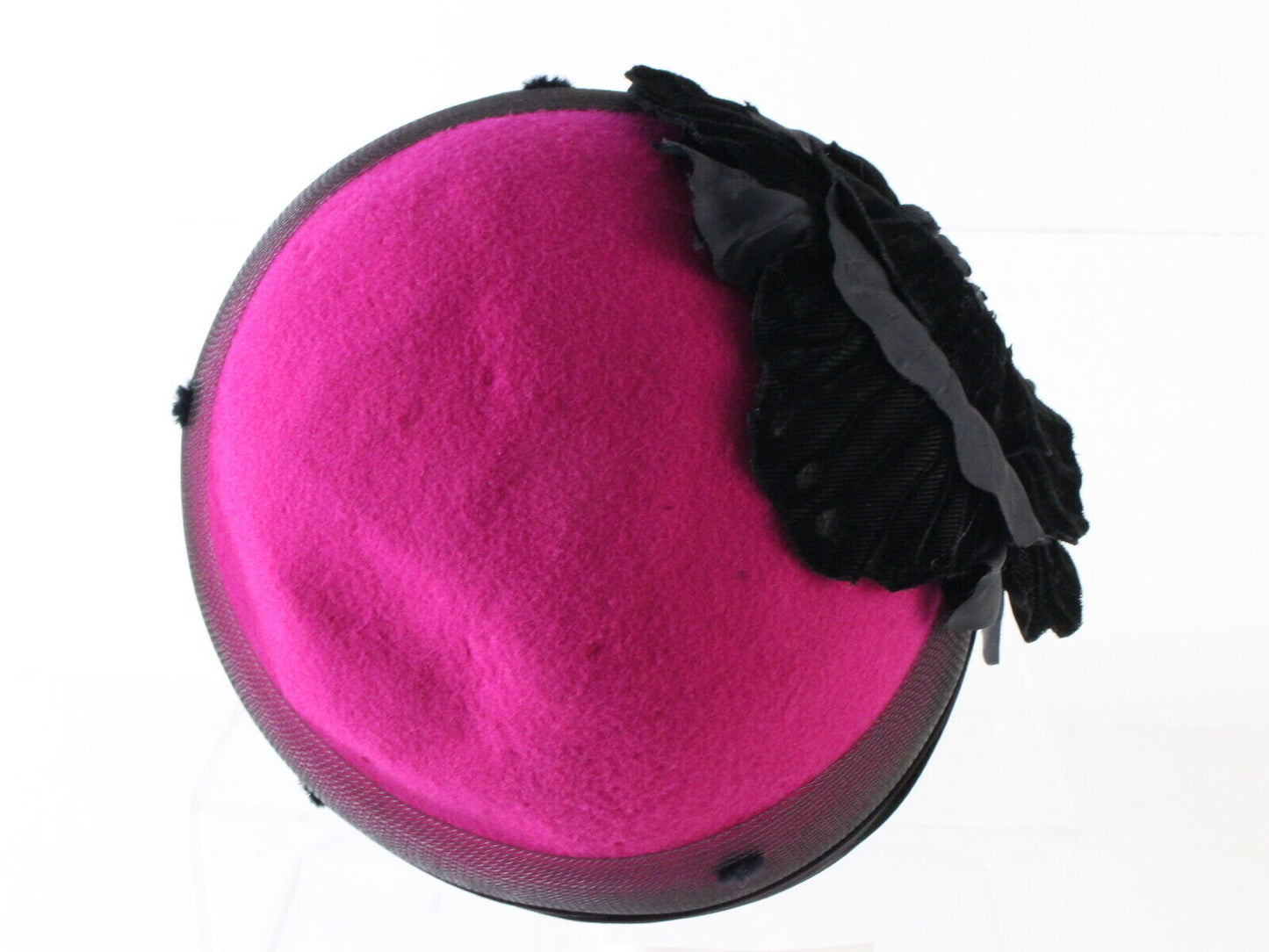 Joe Bill Miller Ladies Fuchsia And Black Ladies Wool Felt Hat 7 3/8 59cm