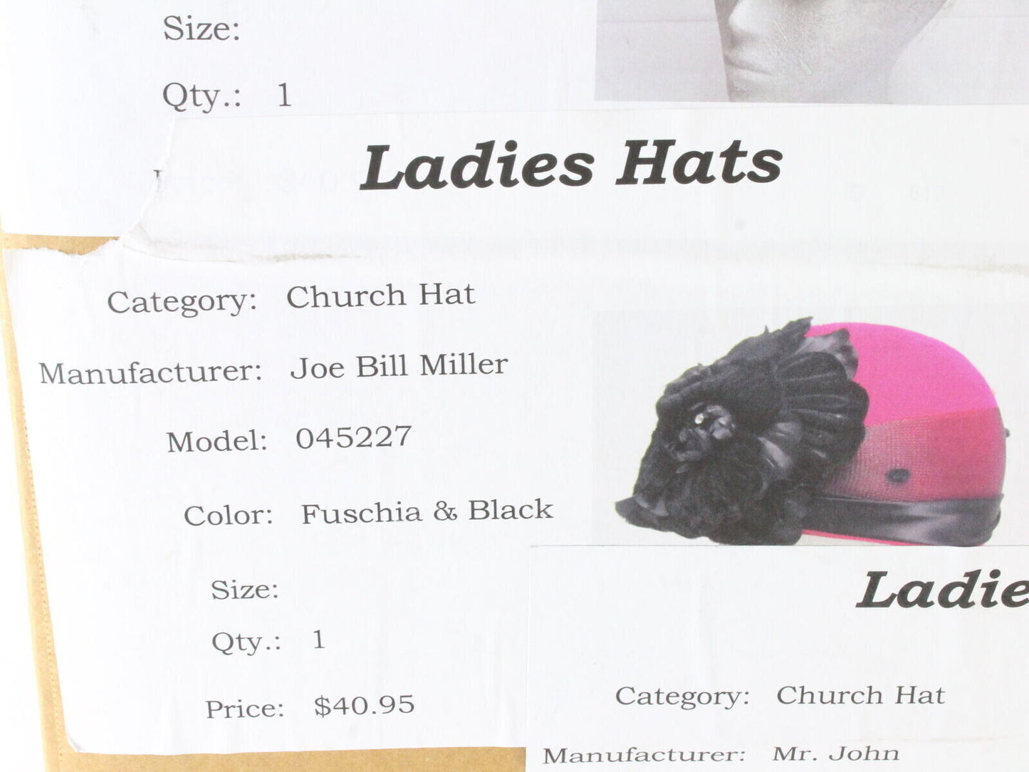 Joe Bill Miller Ladies Fuchsia And Black Ladies Wool Felt Hat 7 3/8 59cm