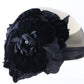 Joe Bill Miller Ladies Black White Boutique Wool Felt Hat W/ Flowers 7 1/8 57cm