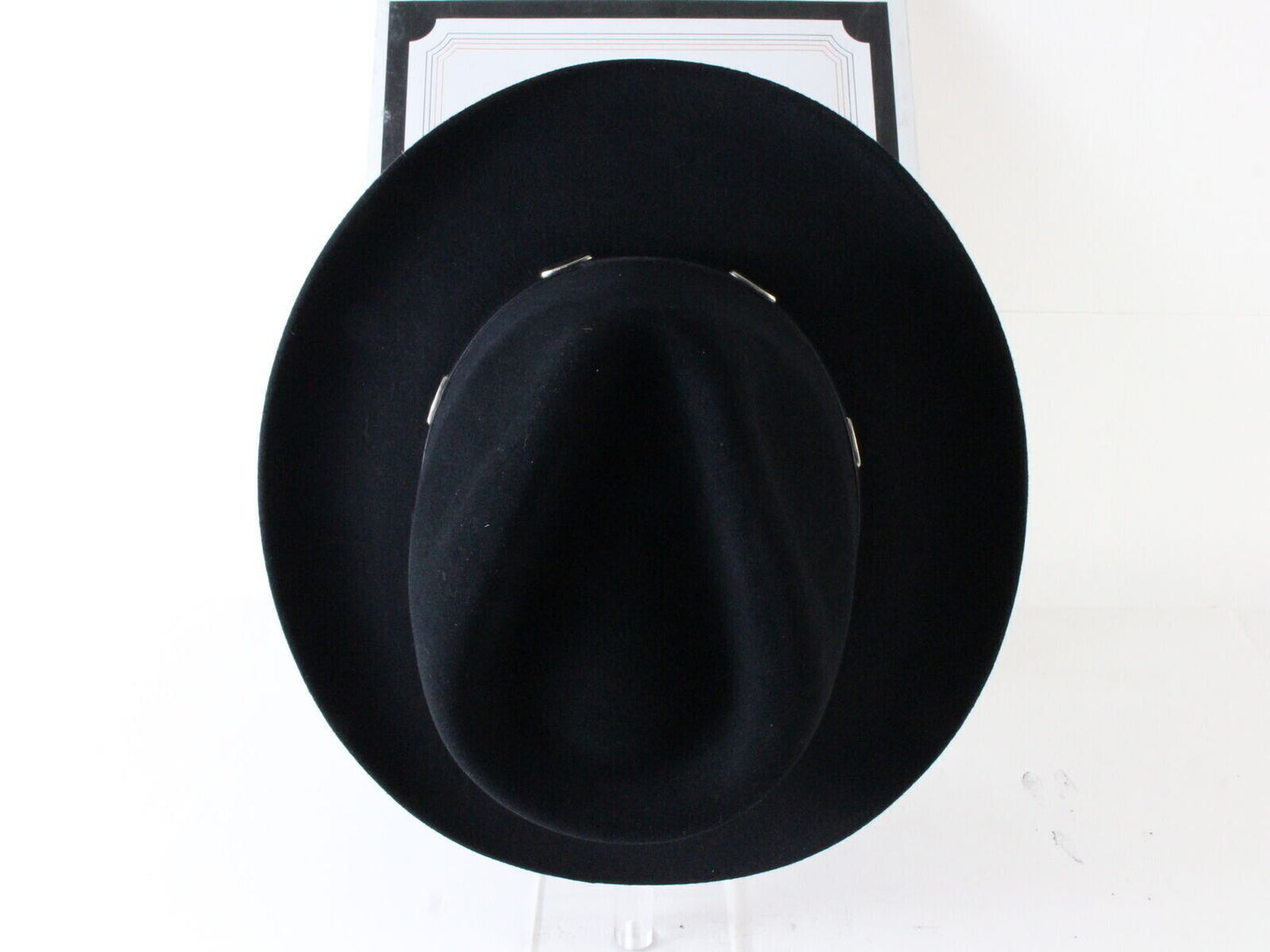 Vintage Stetson Mens Black Beaver Fur Felt Cowboy Hat 4x 7 56cm