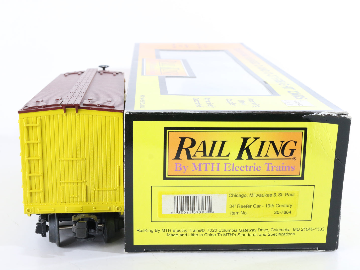 MTH Rail King O 30-7864 Chicago Milwaukee St Paul 8182 34' 19th Century Reefer