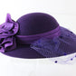 Sonni Of California Ladies Purple Wool Felt Hat W/ Purple Ribbon 6 3/4 54cm
