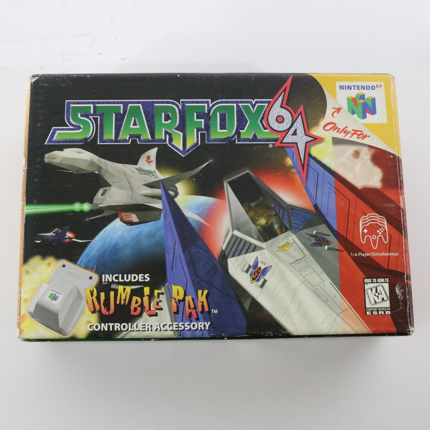 Star Fox 64 Nintendo Video Game Cartridge & Rumble Pak W/ Box Manual & Poster