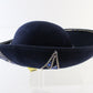 Jack Mcconnell New York Ladies Fancy Navy Blue Felt Hat W/ Rhinestones 7 56cm