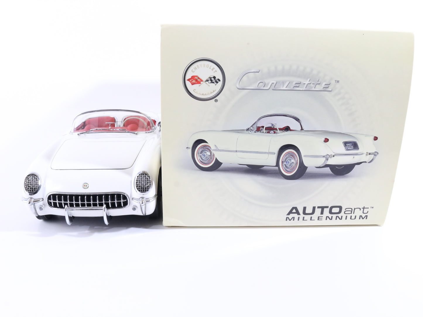 1953 Chevrolet Chevy Corvette Polo White Autoart Millennium 1:18 Model Car 71081