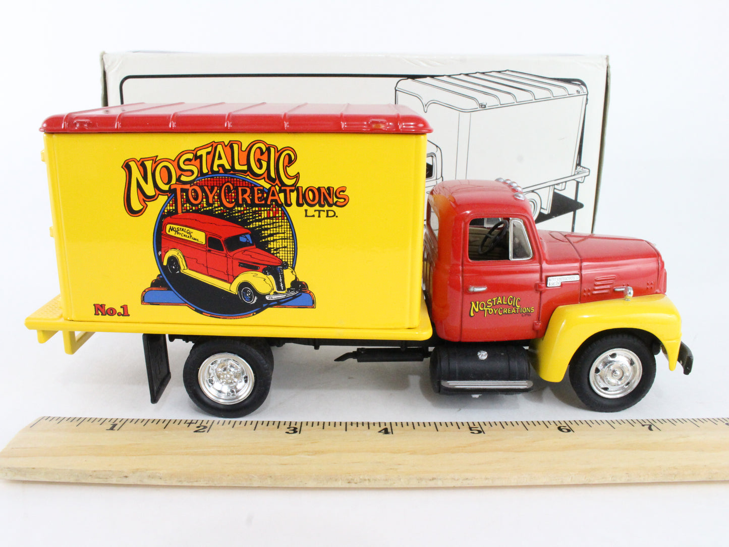 1957 International R-190 W/ Goods Van Nostalgic Toy Creations First Gear 1:34