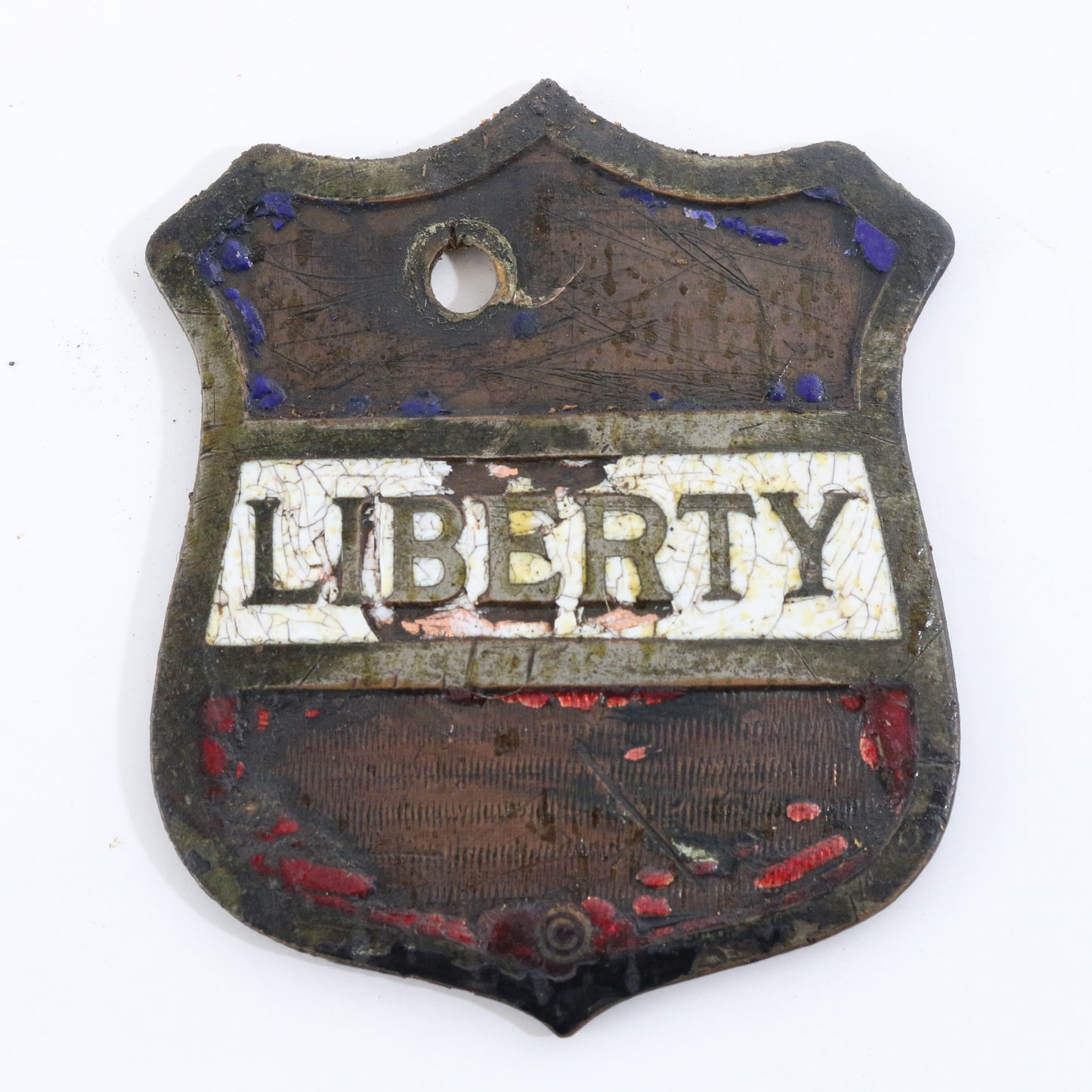 Liberty Motor Automotive Shield Vintage Metal Car Emblem Radiator Badge 2.25"