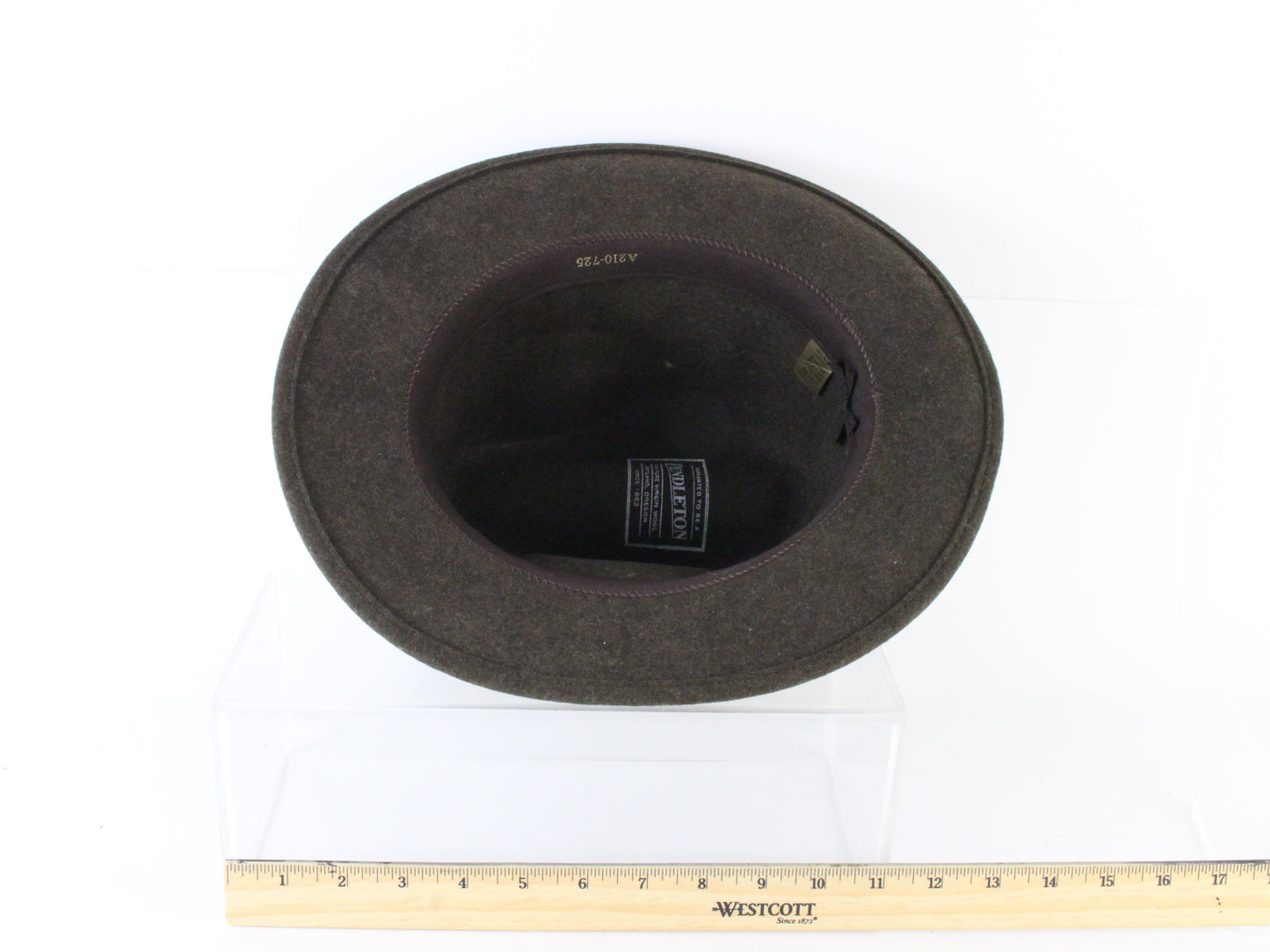 Pendleton Mens Classic Brown Wool Felt Fedora W/ Bow Band XL