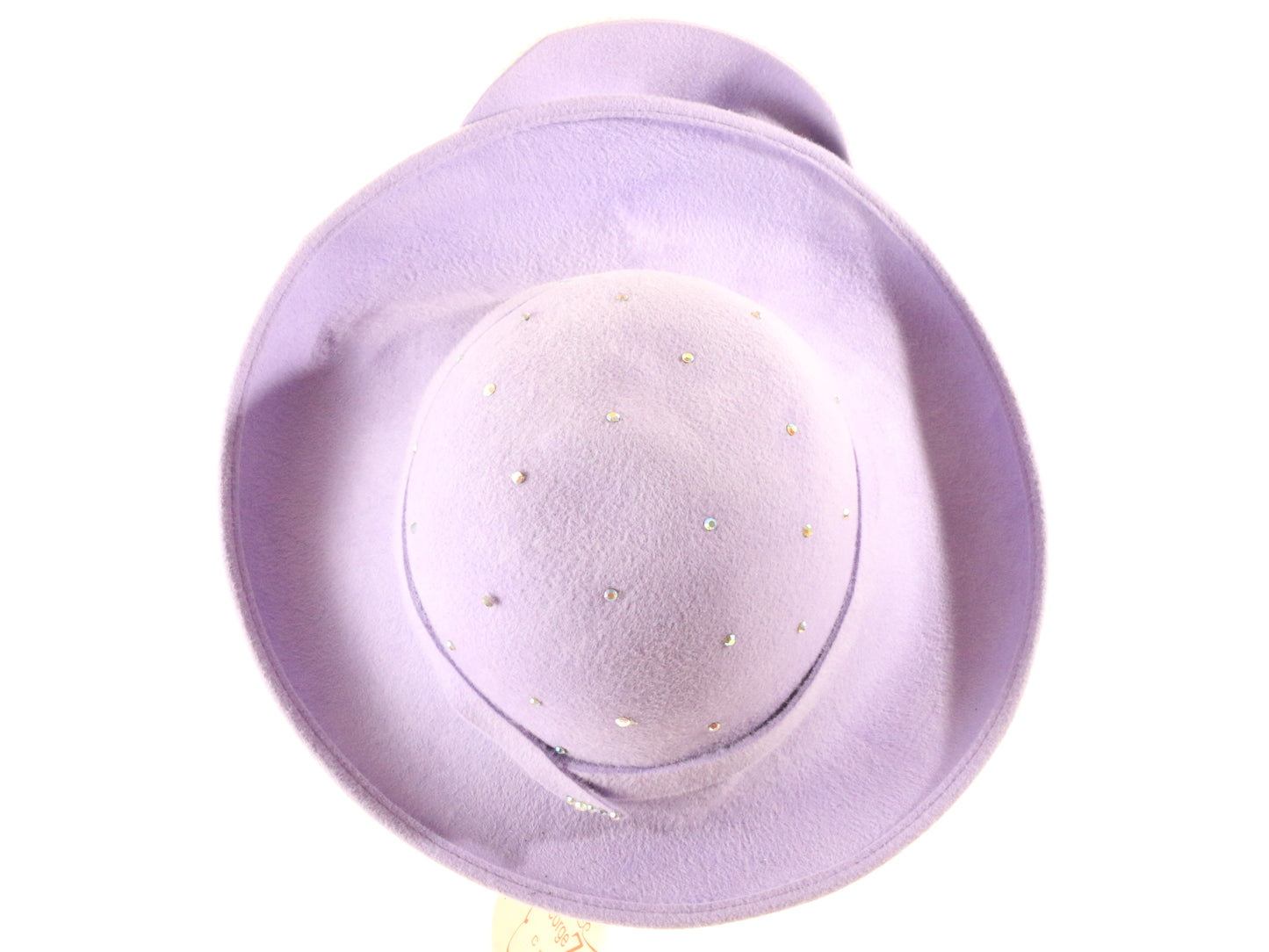 George Zamaul Couture Ladies Lilac Purple Felt Boutique Hat W Rhinestones 7 56cm