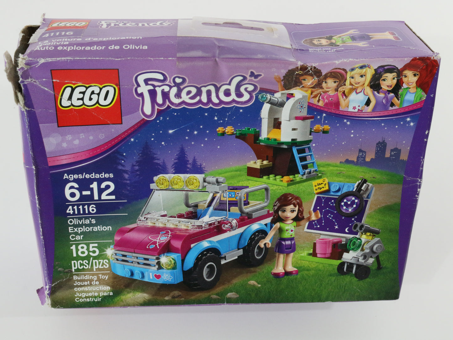 Lego Friends Olivias Exploration Car Mostly Built Set 41116 + Box Instructions