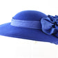 Sonni of California Ladies Royal Blue Wool Felt Hat W/ Ribbon 6 5/8 53cm