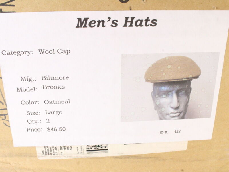 Brooks Mens Oatmeal Tan Wool Felt Ivy Cap 100% LAMB MADE ENGLAND MULTIPLE SIZES