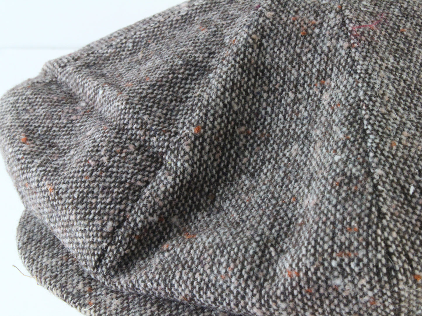 Mens Brown Mix Tweed Eight Quarter Cap Newsboy Hat One Size