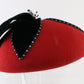 Tim Crawford Red & Black Ladies Boutique Couture Hat Felt 7 1/8 57cm