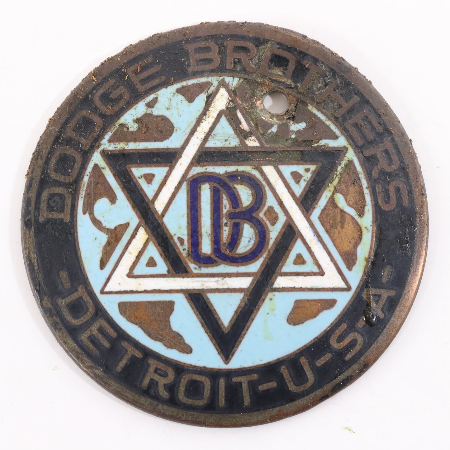 Dodge Brothers DB Detroit Antique Metal Car Emblem Badge 2.25"