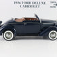 1936 Ford Deluxe Cabriolet Convertible Blue Danbury Mint 1:24 Model Car