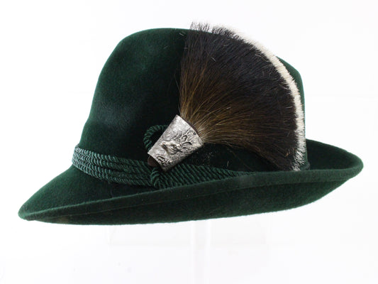 Biltmore Top Hatter Golden Pheasant Velour Mens Green Austrian Hat 6 7/8 55cm