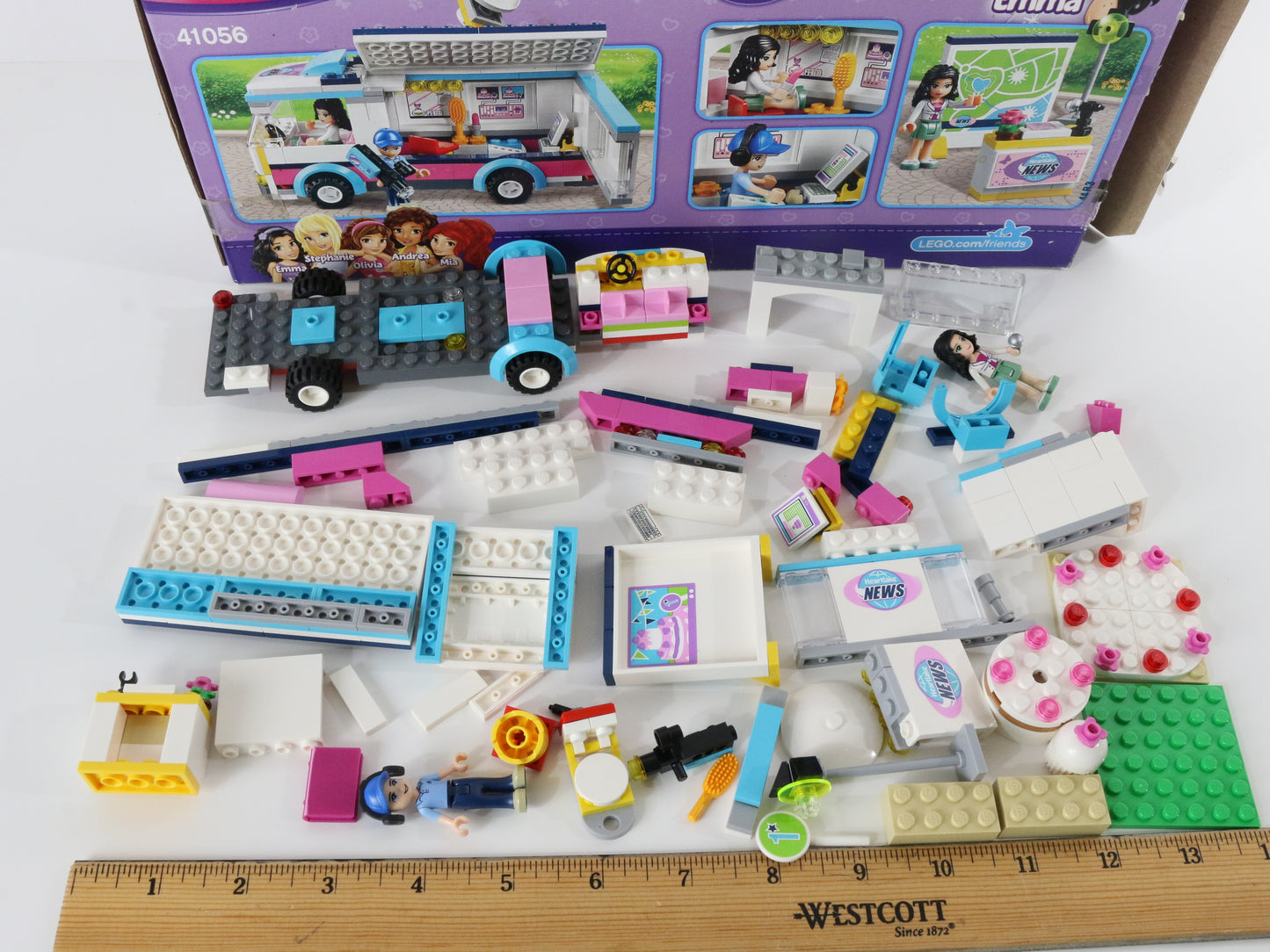 Lego Friends Heartlake News Van Partly Built Set 41056 W/ Box & Instructions