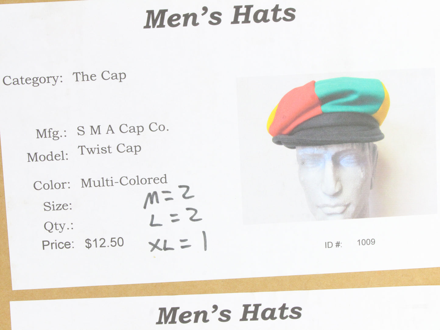 SMA Cap Co Mens Multicolor Cotton Blend Sport Cap MULTIPLE SIZES