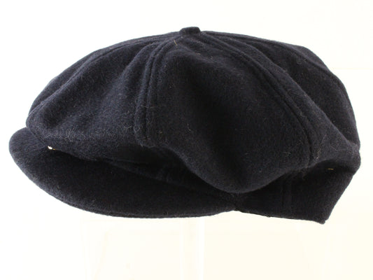 Biltmore Mens Navy Blue Wool Felt Paneled Eight Quarter Cap M