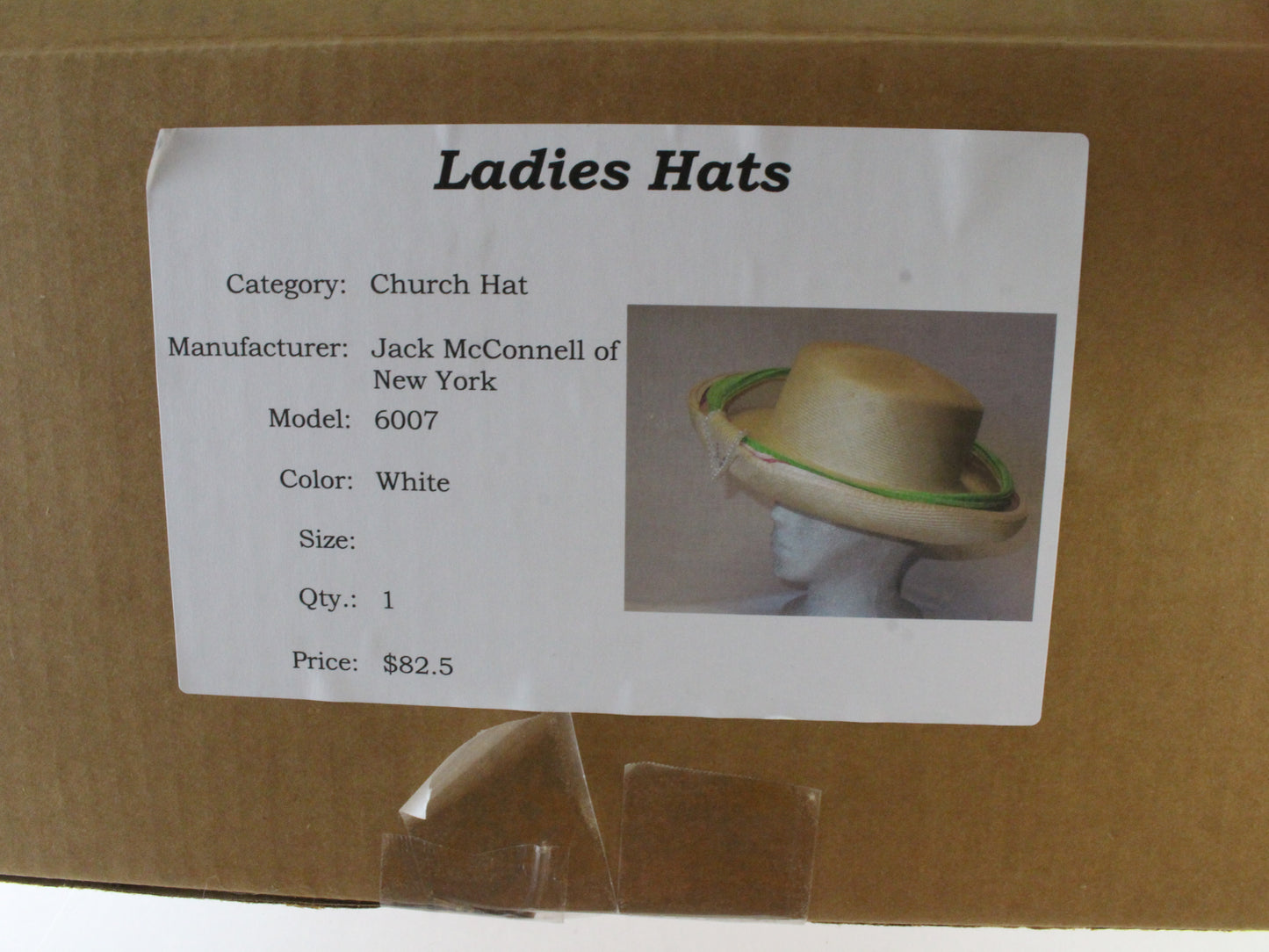 Jack Mcconnell Ladies Natural White Straw Like Hat W/ Pink and Green 7 1/8 57cm