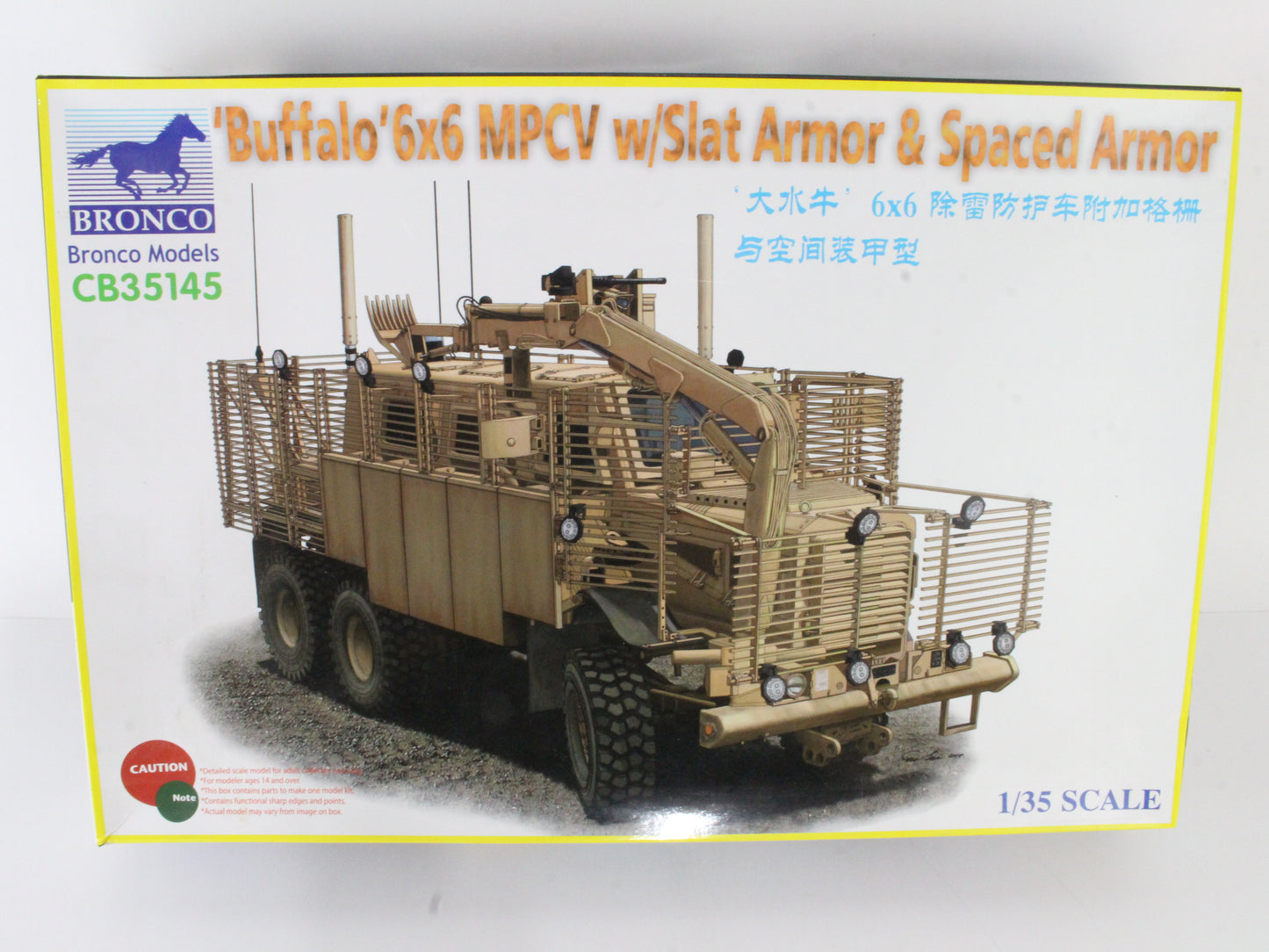 Buffalo 6x6 Mpcv W/ Slat Armor And Spaced Armor 1:35 Bronco Model Kit Cb35145