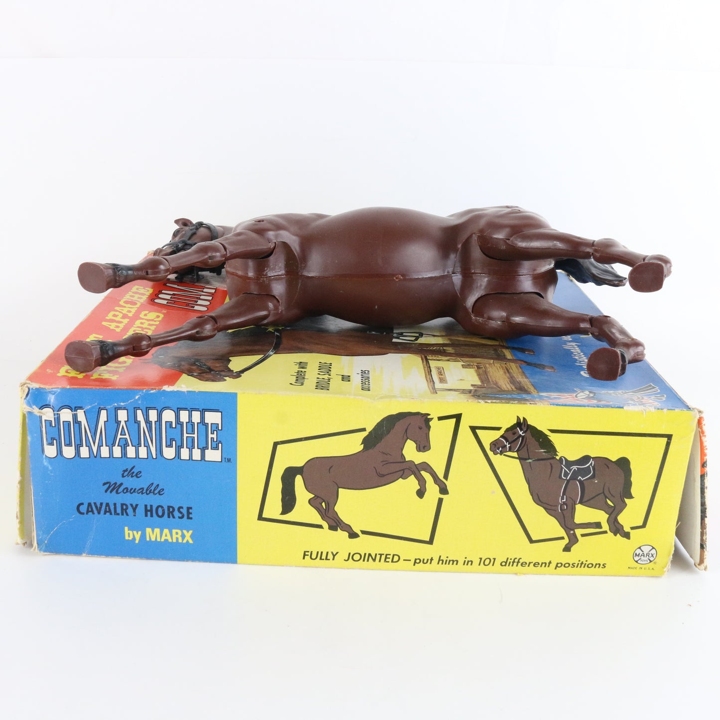 Vintage Marx Comanche Fort Apache Fighters Moveable Cavalry Horse 11.5" 1861a