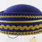Sonni of California Ladies Boutique Royal Blue Felt Hat W/ Gold Cord 6 7/8 55cm