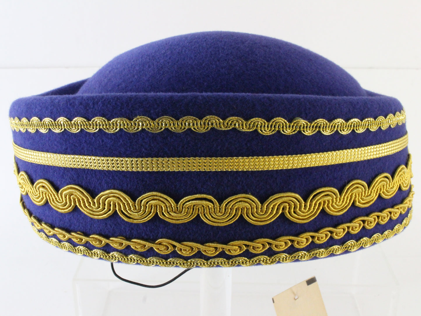 Sonni of California Ladies Boutique Royal Blue Felt Hat W/ Gold Cord 6 7/8 55cm